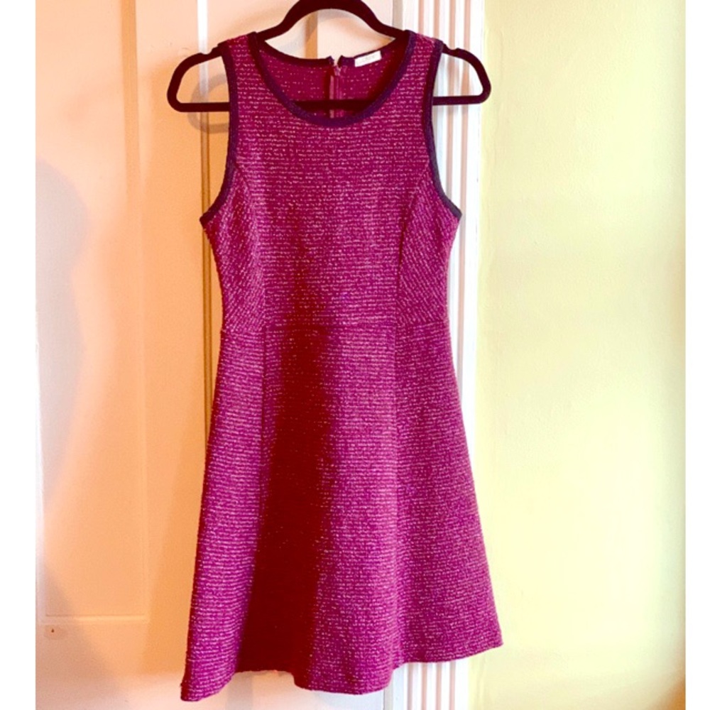 🍷{J. Crew} Cranberry Tweed Dress🥧